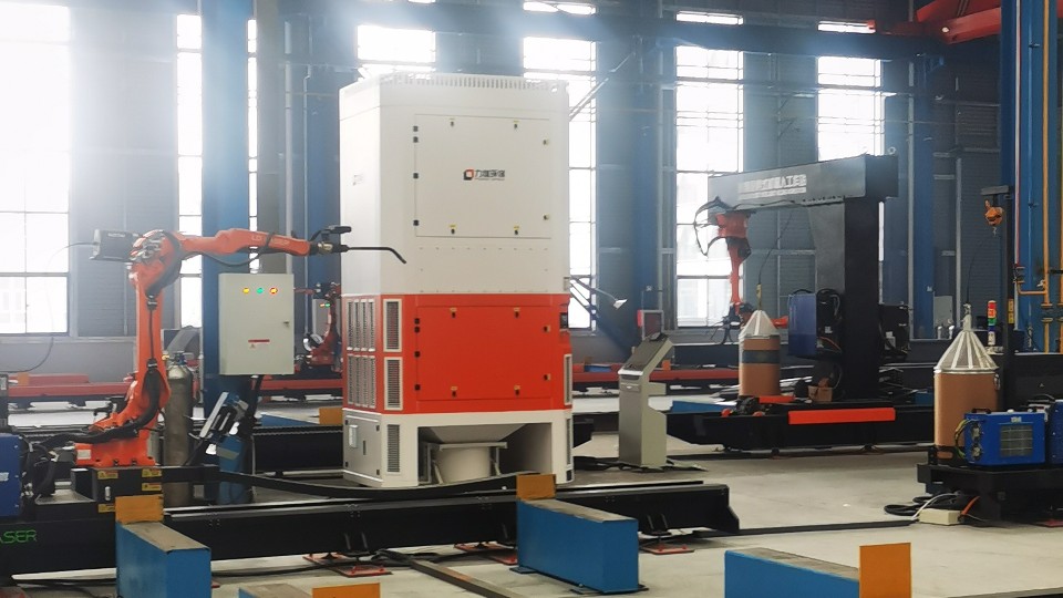 力维环保|江苏某钢结构企业选购的“自循环焊烟净化器”安装完成